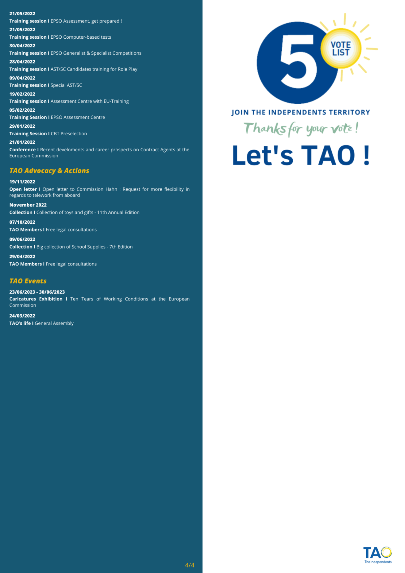 Overview of activities 2022-2025